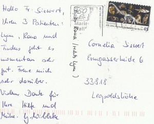 Postkarte Rückseite